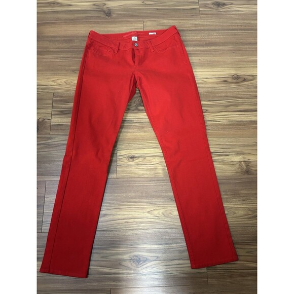 Arizona Jeans Super Skinny Red Denim Womens Size 13 Stretch Y2K - Picture 2 of 7
